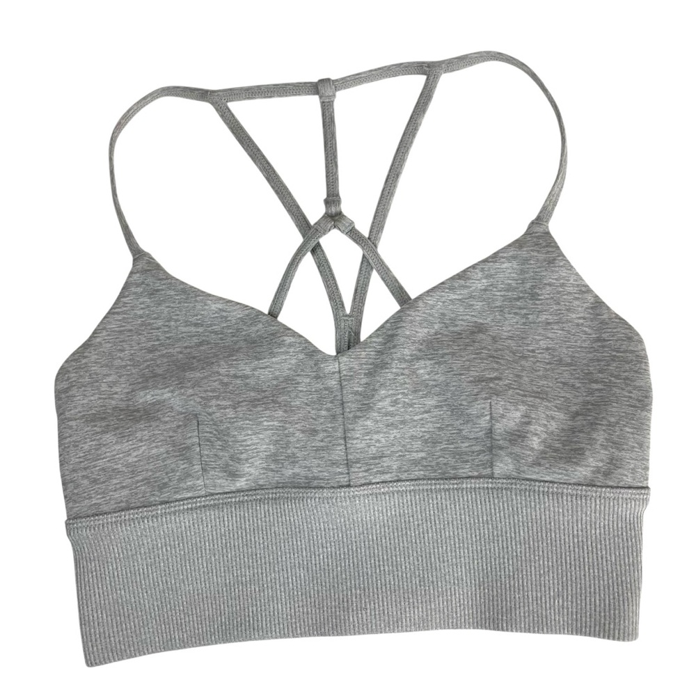 alo Yoga Soft Lavish Bra Zinc Heather Gray - Picture 7 of 14